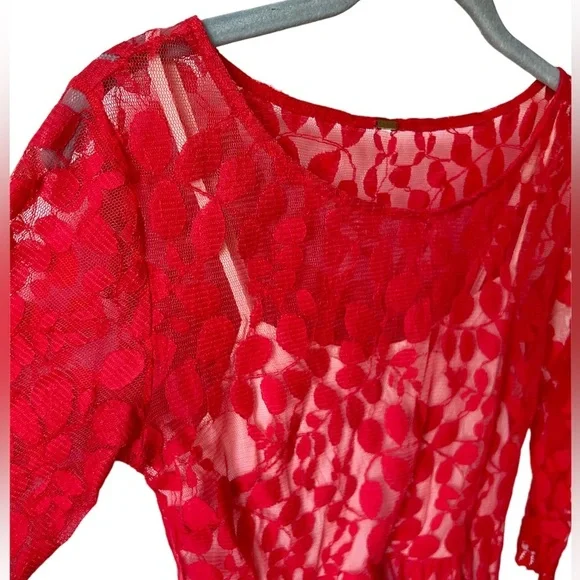 SOLD Free People Floral Mesh Lace Dress - Picture 6 of 12